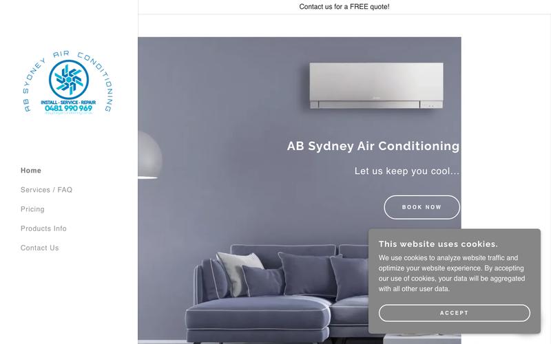 Ab Sydney Air Conditioning homepage