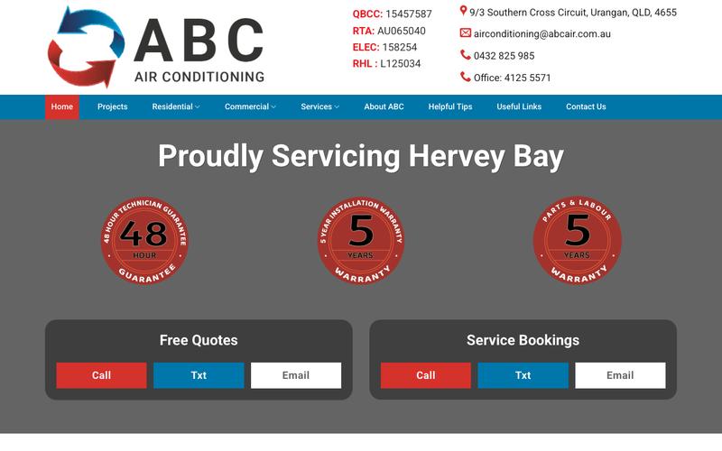 ABC Air Conditioning homepage