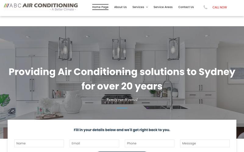 ABC Air Conditioning homepage