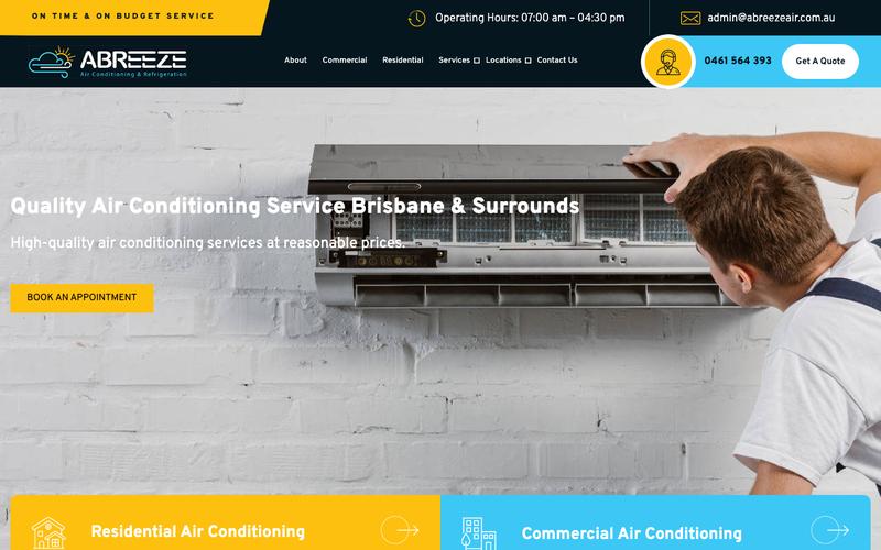 Abreeze Air Conditioning & Refrigeration homepage