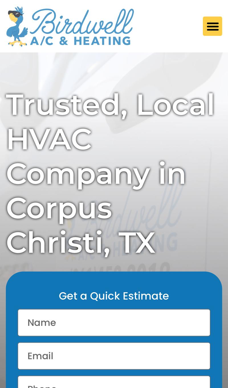 Birdwell A/C and Heating mobile view