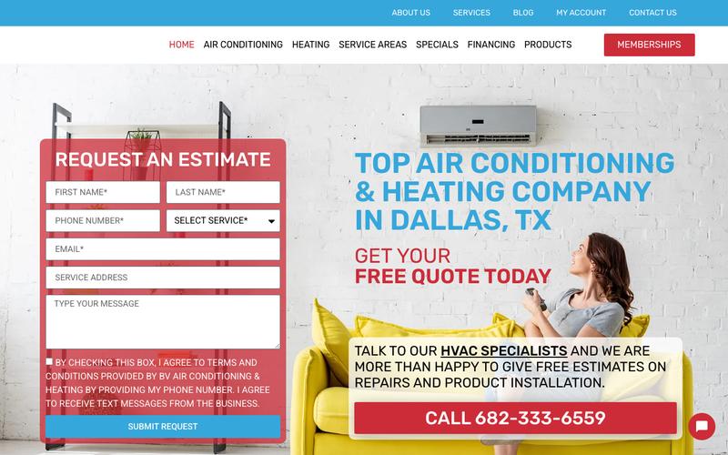 BV Air Conditioning & Heating homepage