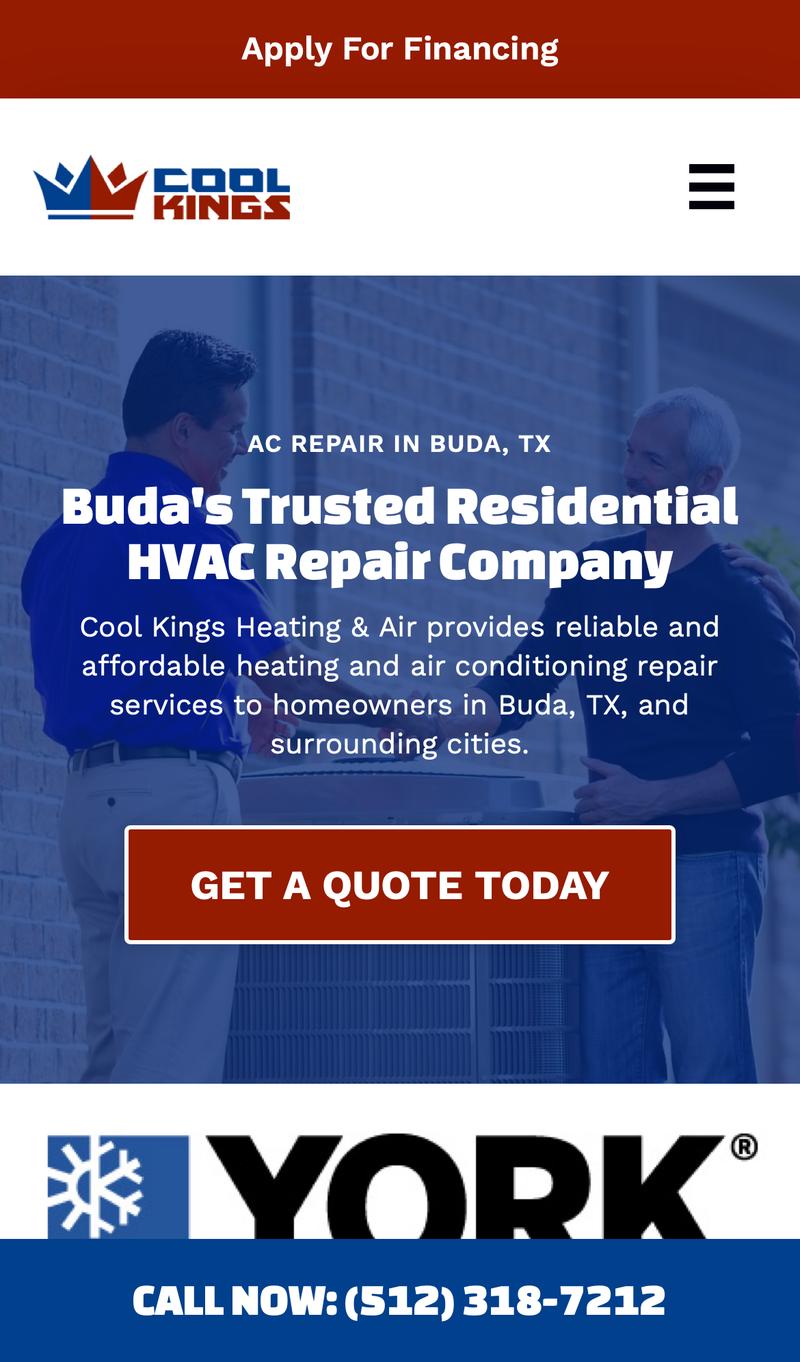 Cool Kings Heating & Air Conditioning mobile view
