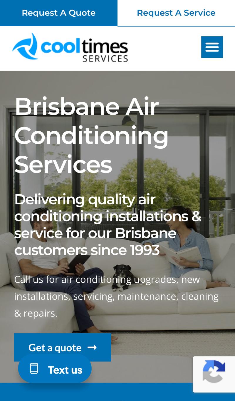 CoolTimes Services mobile view