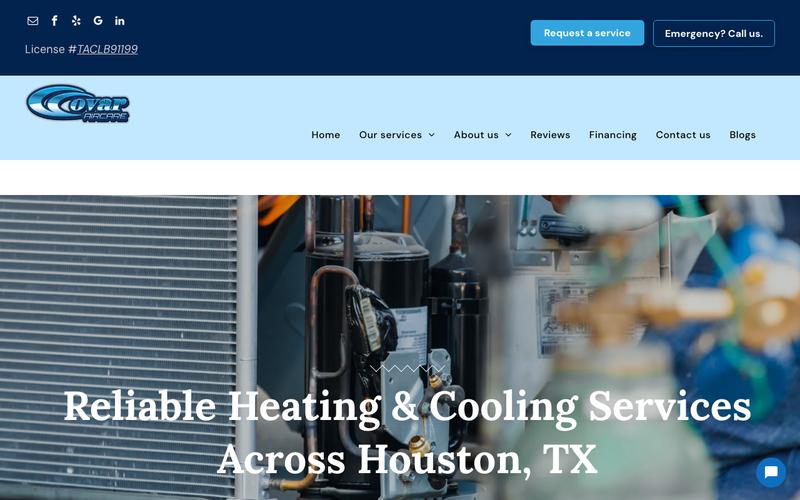 Covar Aircare homepage