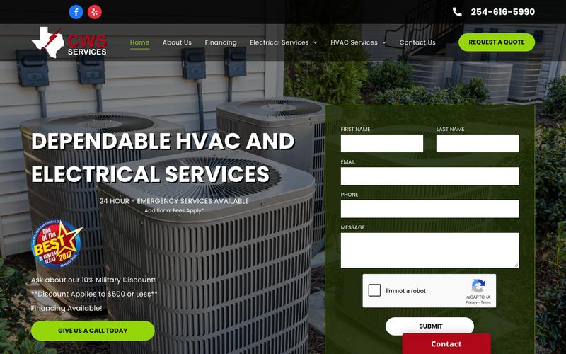 CWS Services homepage