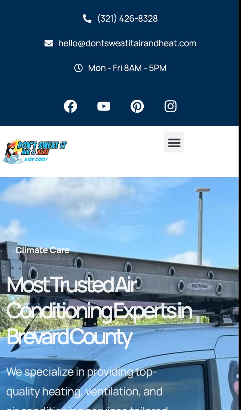 Don't Sweat It Air and Heat mobile view