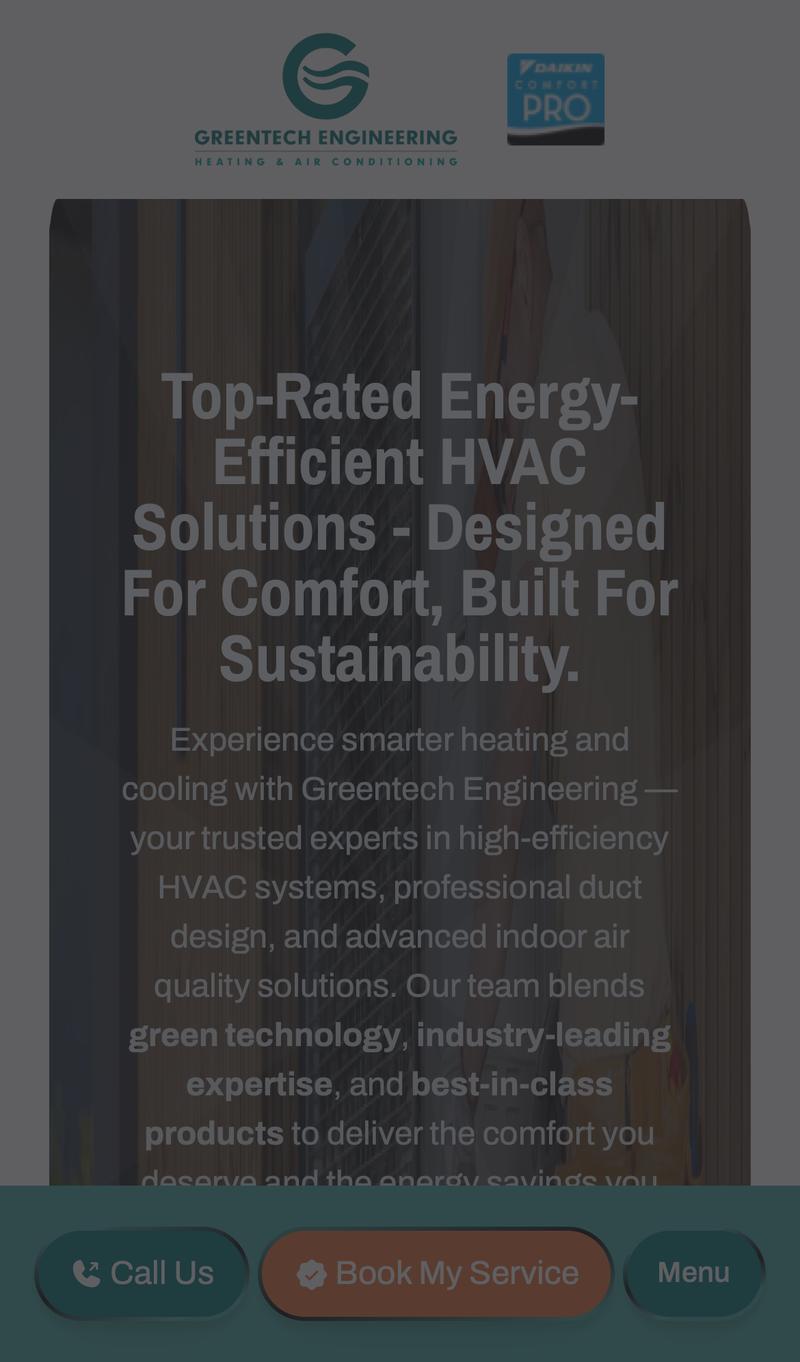 Greentech Engineering Heating & AC mobile view