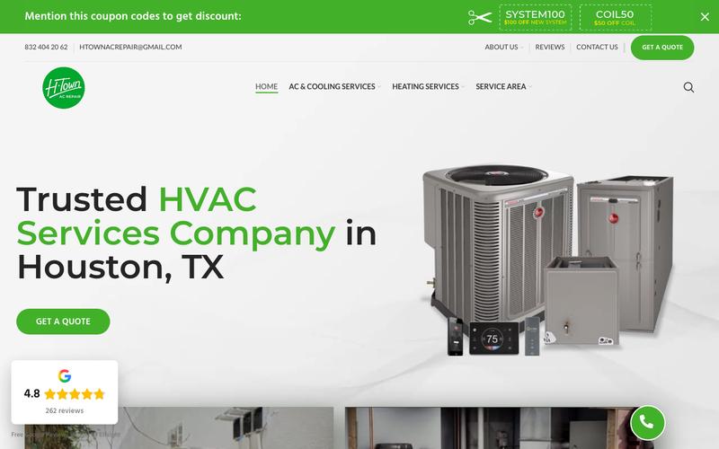 H-Town AC Repair homepage