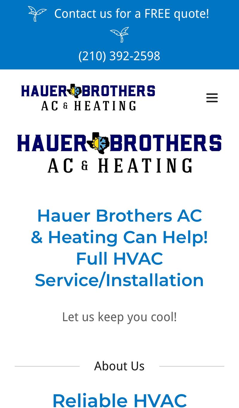 Hauer Brothers AC & Heating mobile view