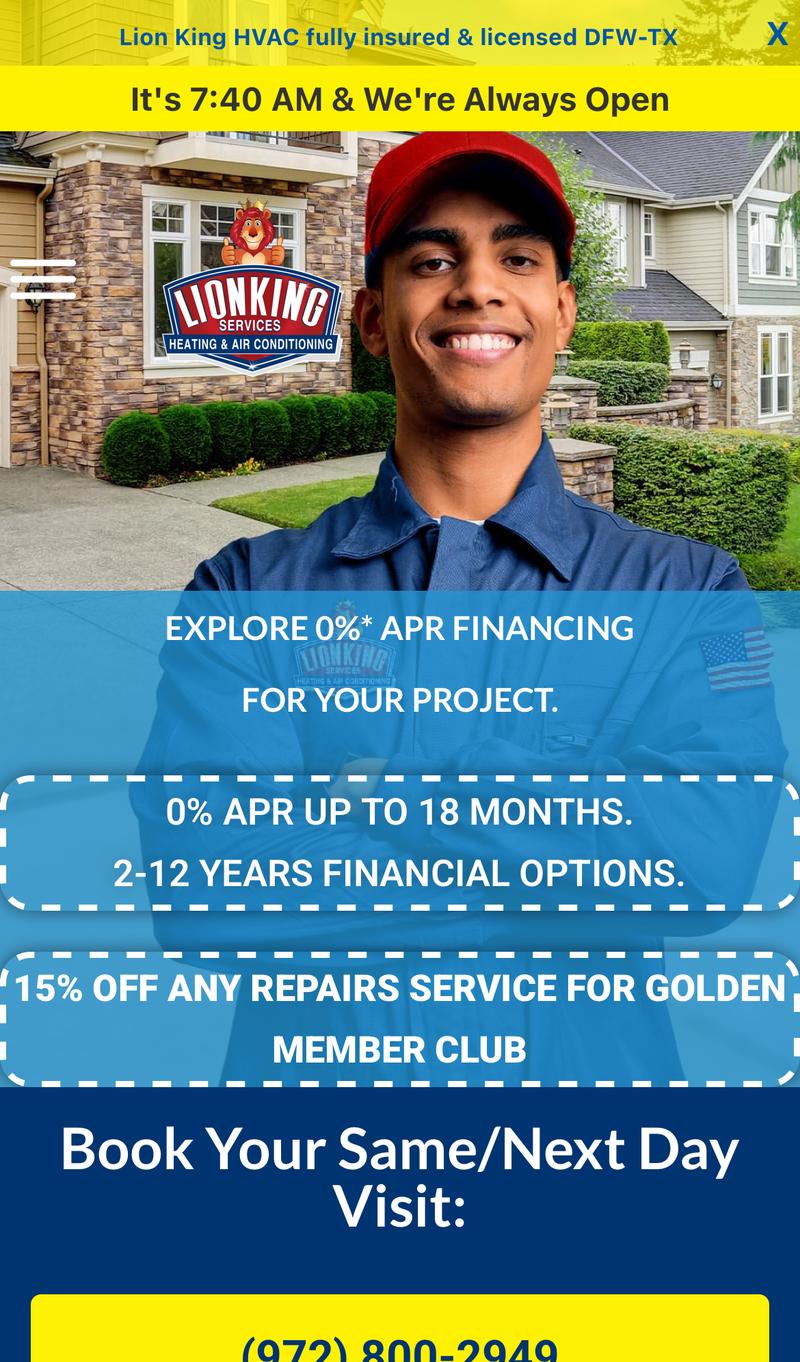 Lion King Heating And Air Conditioning mobile view