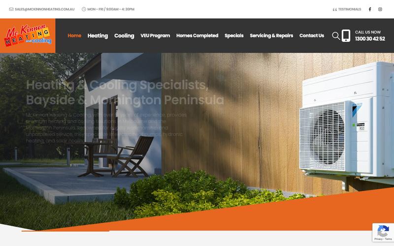 McKinnon Heating homepage