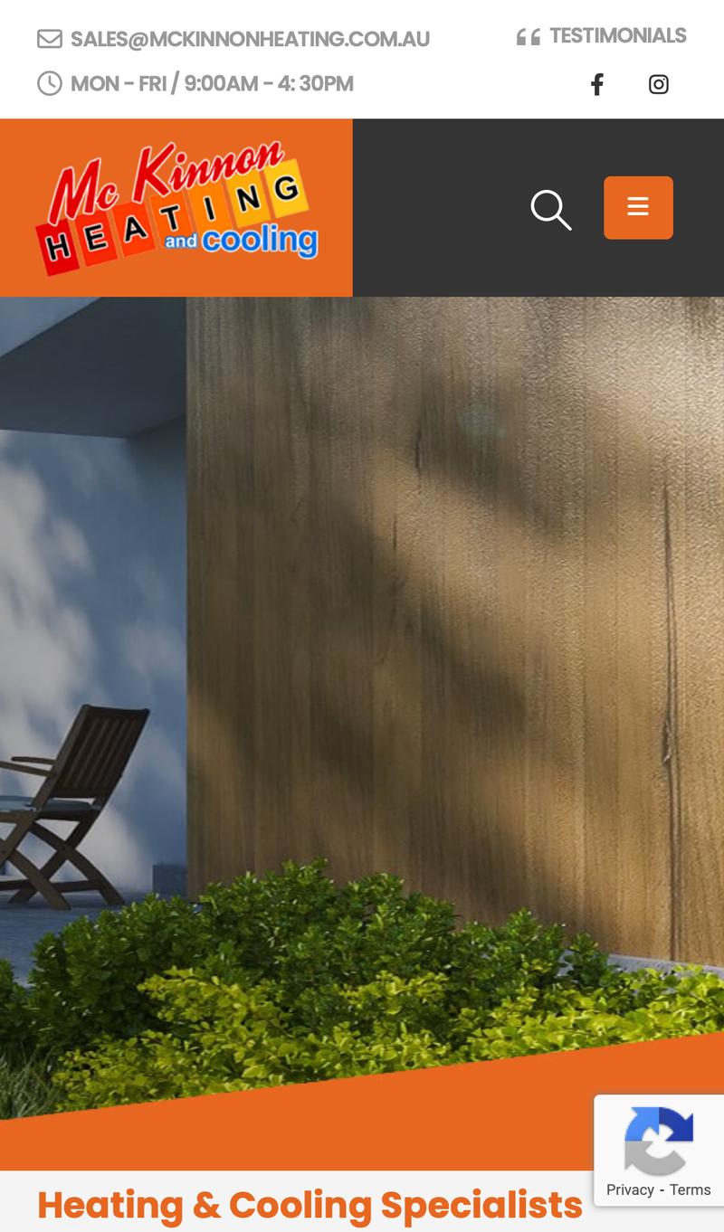 McKinnon Heating mobile view