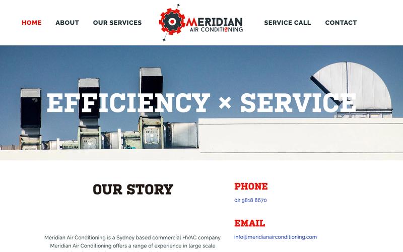 Meridian Air Conditioning homepage