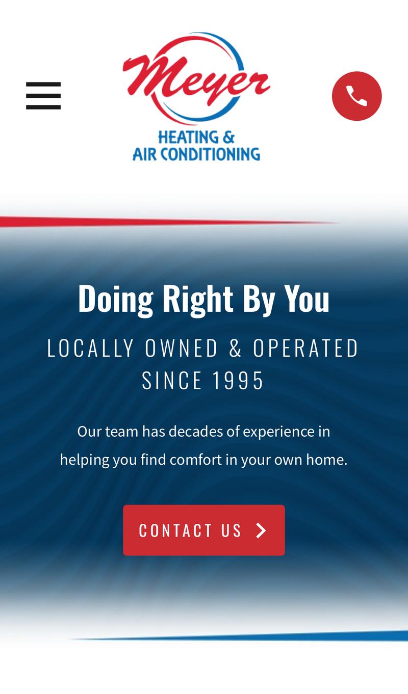 Meyer Heating & A/C mobile view
