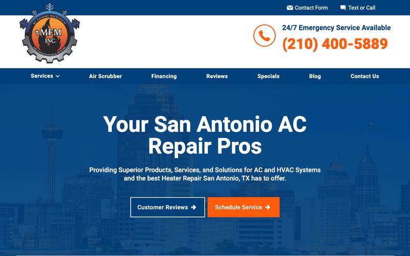 My Father's AC & Heating homepage