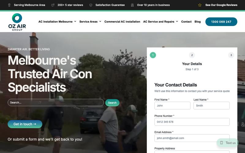 Oz Air Group homepage