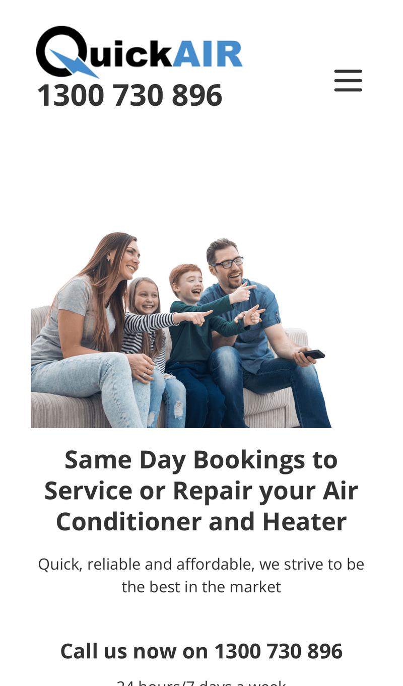 Quick Air mobile view