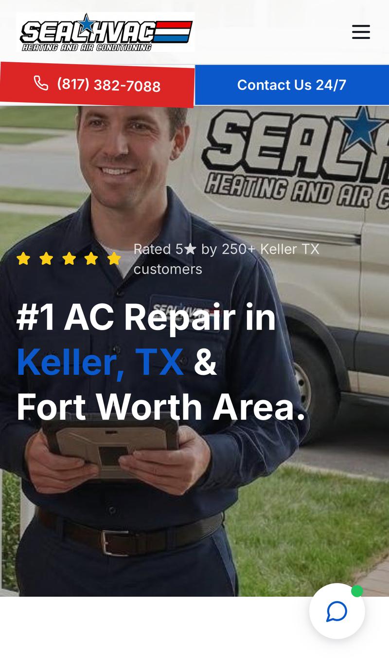 Seal Heating and Air Conditioning mobile view