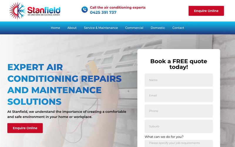 Stanfield Air Conditioning homepage