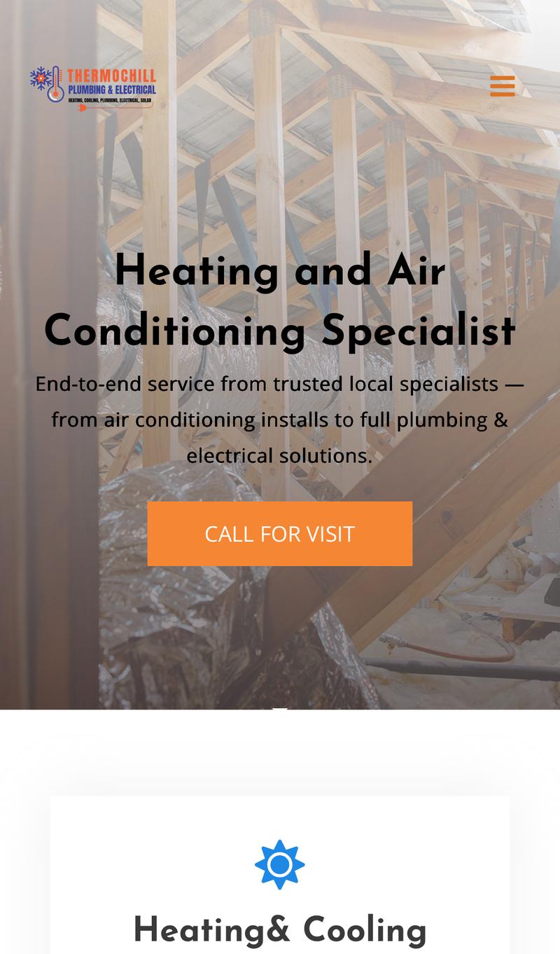 Thermochill Heating Cooling & Plumbing mobile view