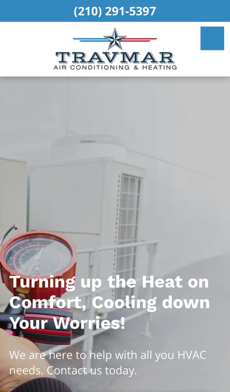 Travmar Air Conditioning & Heating mobile view